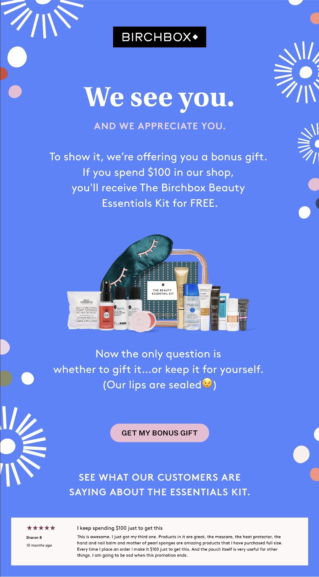 Beauty gift with purchase