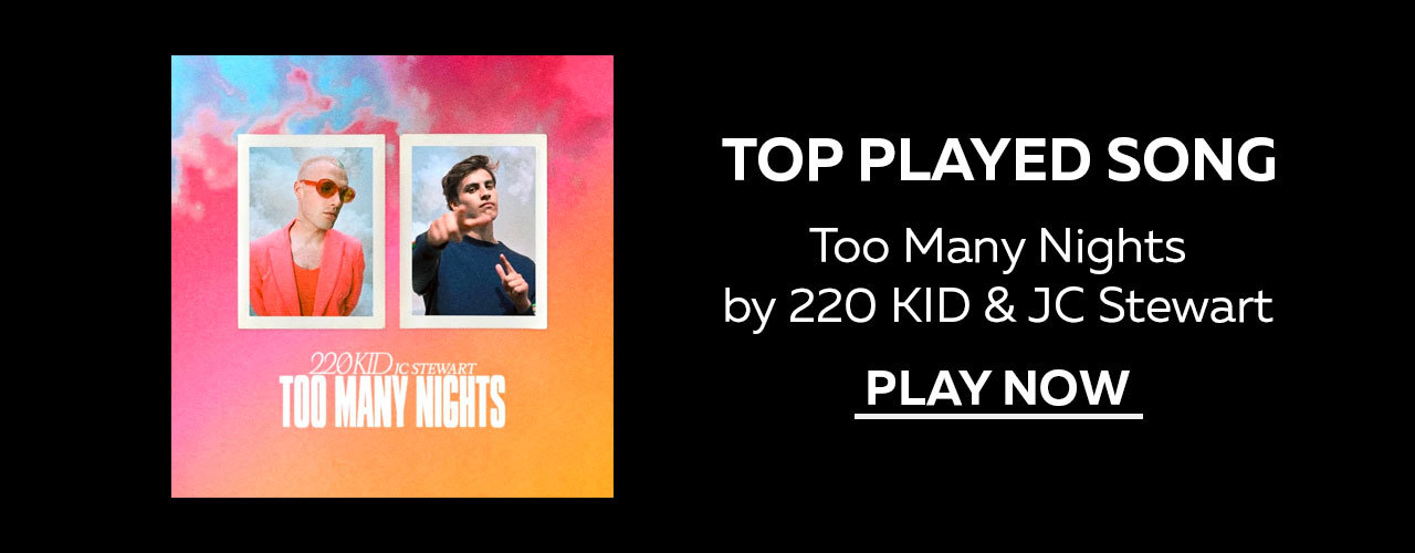 Top Played Song - Too Many Nights by 220 KID and JC Stewart