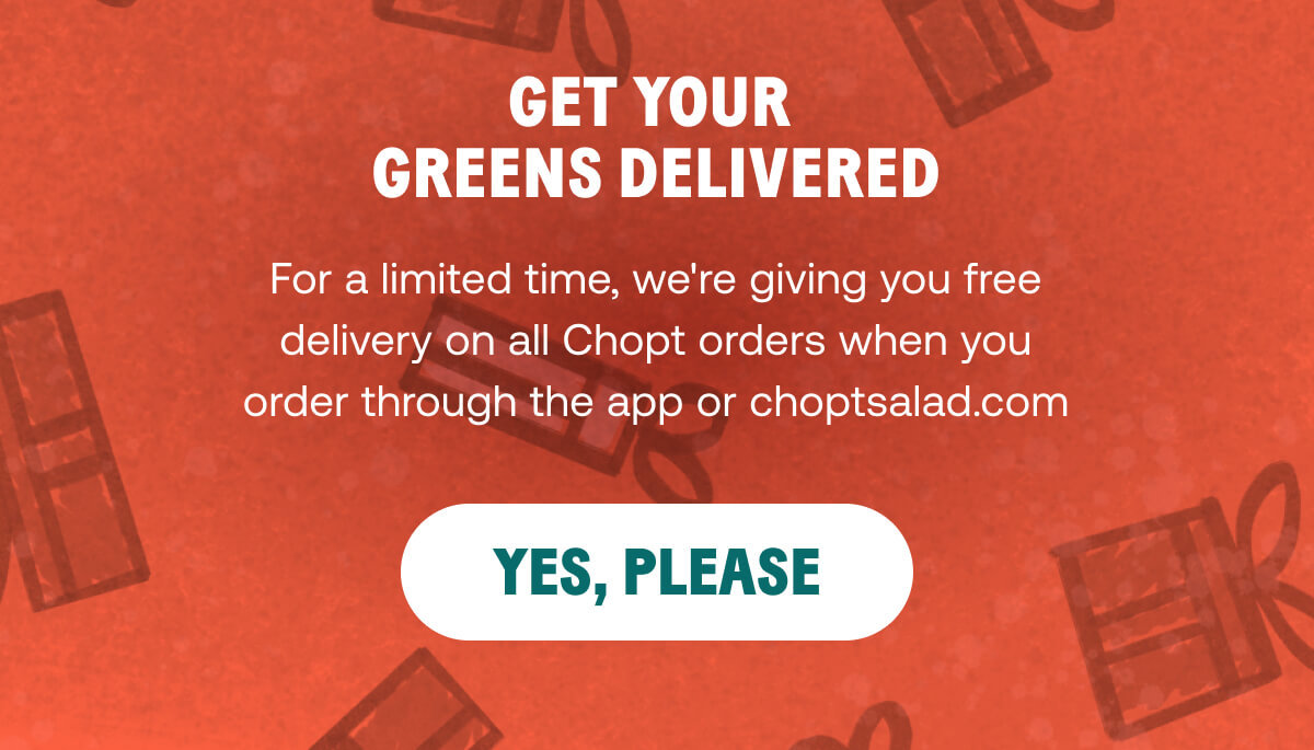 Free Delivery Is Here 🙌 Chopt Salad