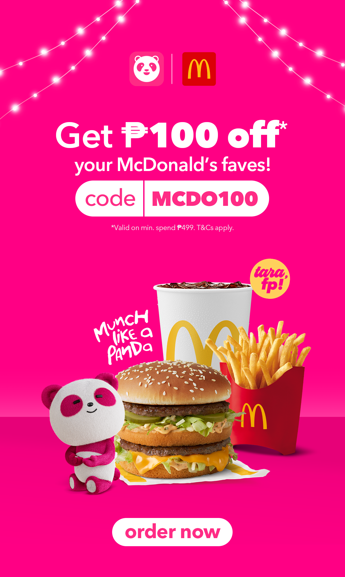 ₱100 off your orders from McDonald's! 🍔 Food Panda Philippines