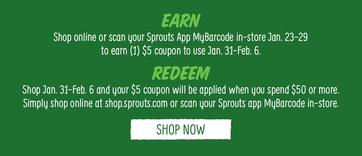 Get 5 off! Details inside 👀 Sprouts Farmers Market