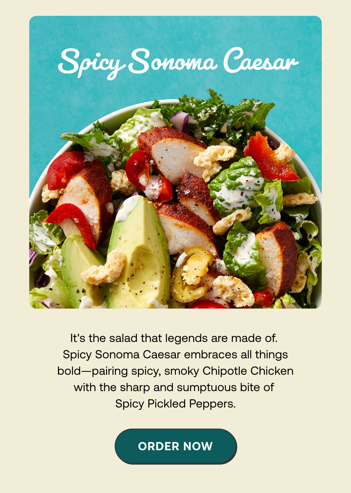 New! Lemon Crush Bowl and Spicy Sonoma Caesar Chopt Salad