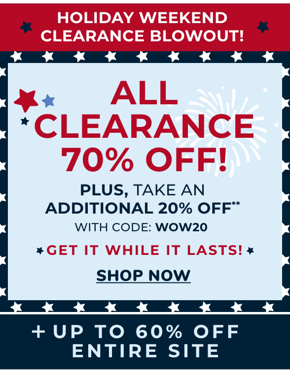 Extra 20% Off Clearance