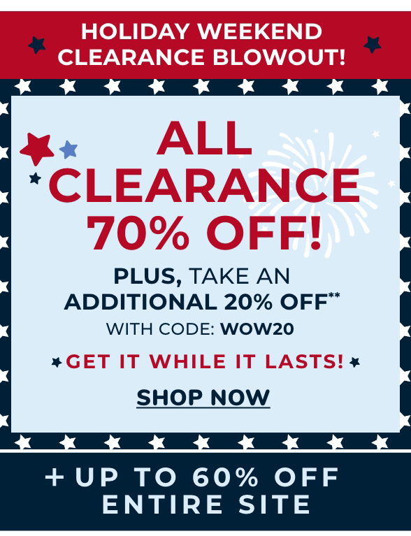 Extra 20% Off Clearance