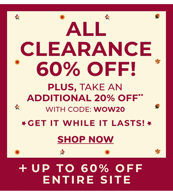 Extra 20% Off Clearance