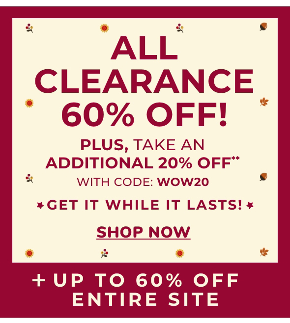Extra 20% Off Clearance