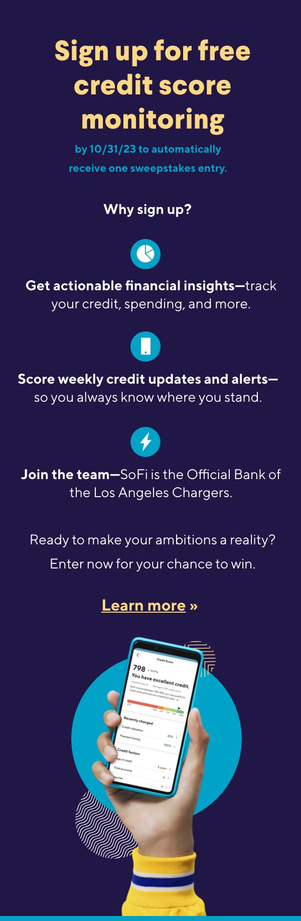 Sign up for free credit score monitoring