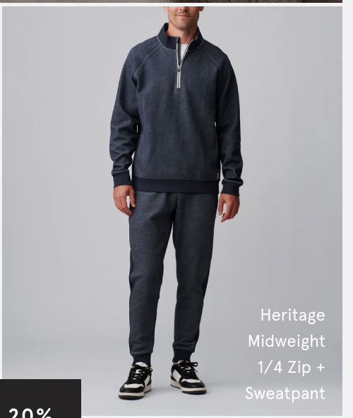 HERITAGE MIDWEIGHT 1/4 ZIP & HERITAGE MIDWEIGHT SWEATPANT KIT