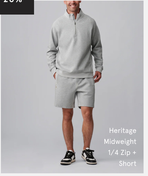 HERITAGE MIDWEIGHT 1/4 ZIP & HERITAGE MIDWEIGHT SHORT