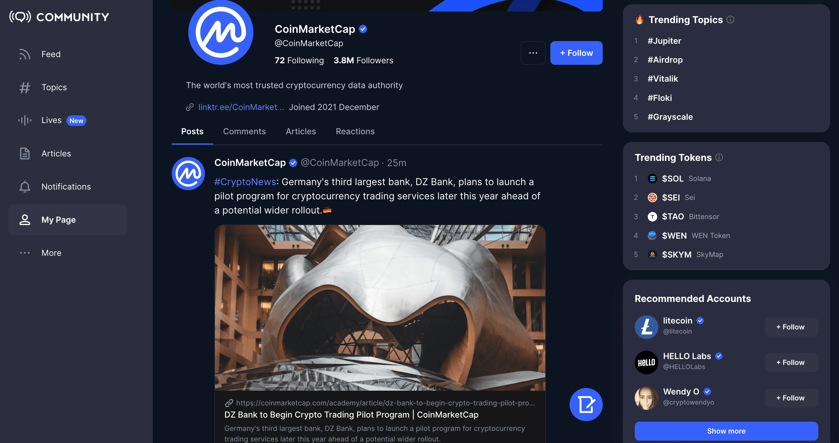 CoinMarketCap Community