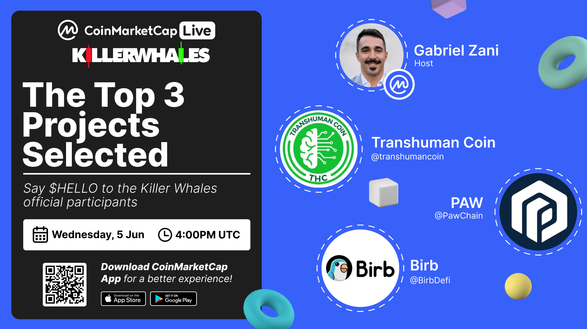 CMC Live: The Top 3 Projects Selected