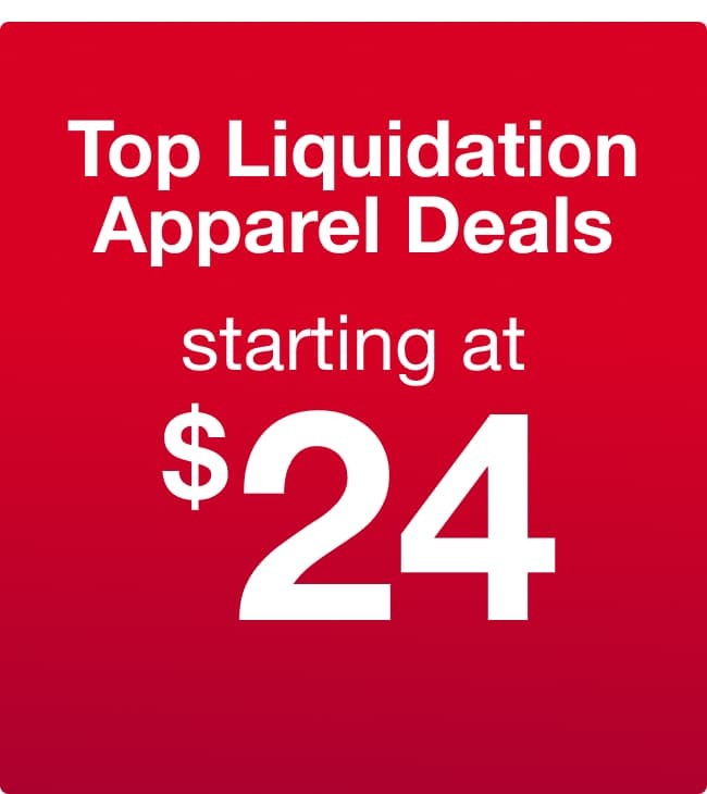 Top Liquidation Apparel Deals Starting at $24
