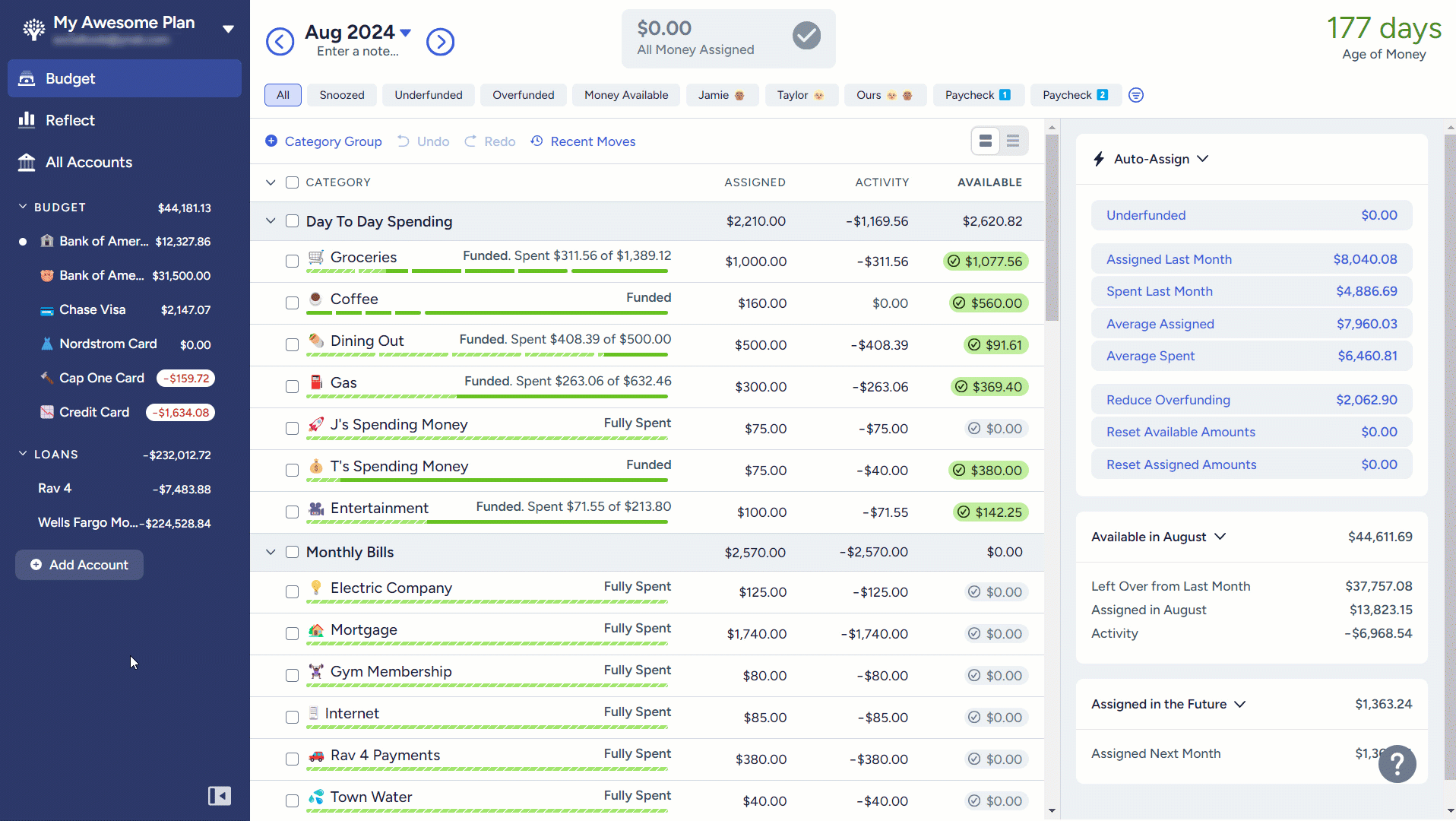 YNAB Together demo on web