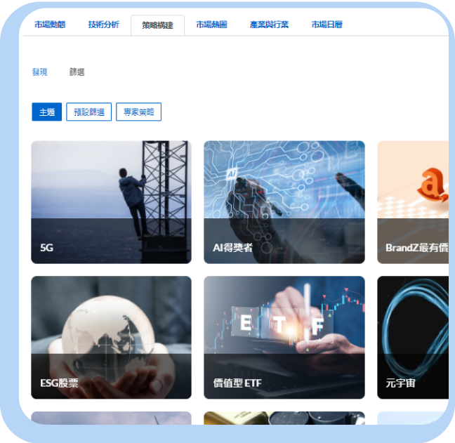 策略建構器新增ETF列表