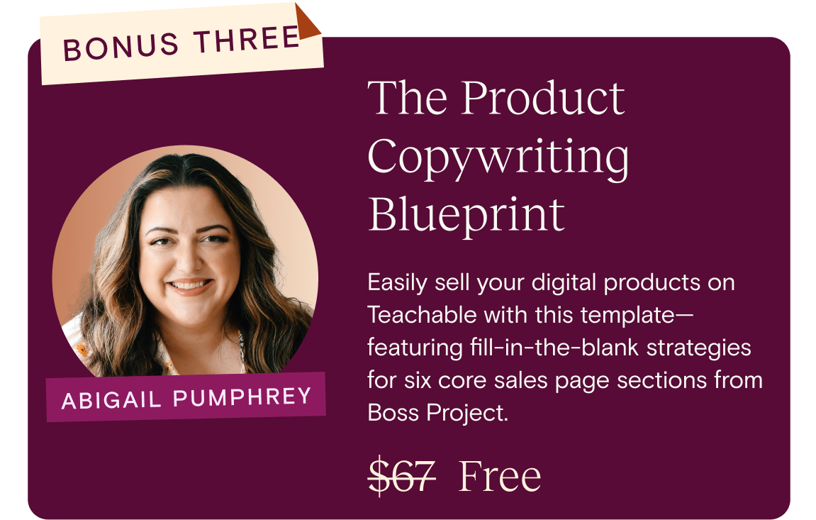 The Product Copywriting Blueprint from Abagail Pumphrey