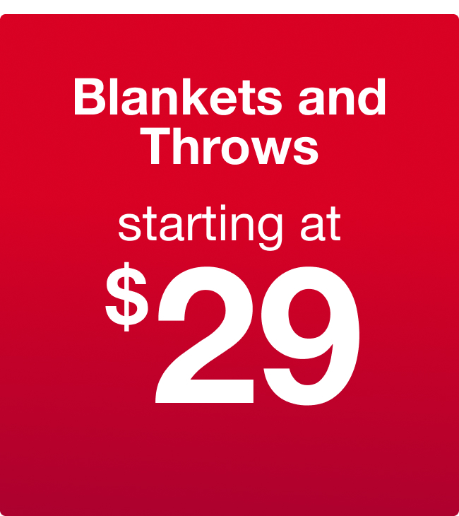 Blankets and Throws Starting at $29