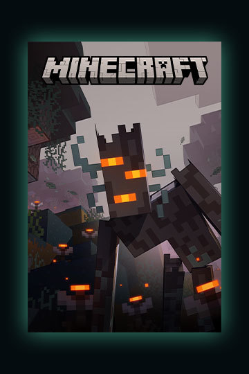 Art for Minecraft featuring a Creaking mob in a dark and misty biome.