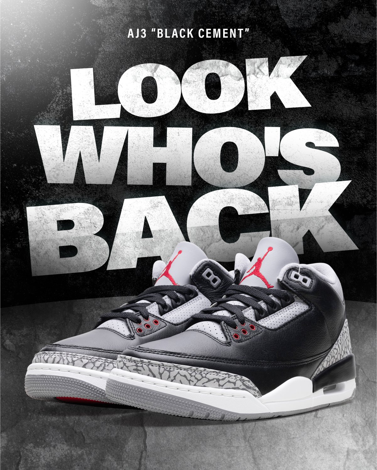 AJ3 Black Cement - Click to Shop Now AJ3 Black Cement - Click to Shop Now