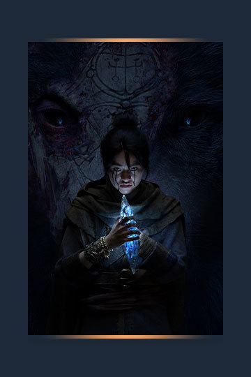 Key art for Diablo® IV: Vessel of Hatred™ featuring Neyrelle clutching Mephisto's soulstone as she weeps dark tears.