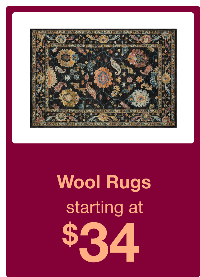 Wool Rugs starting at $34