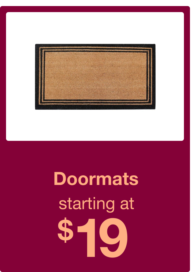 Doormats starting at $19