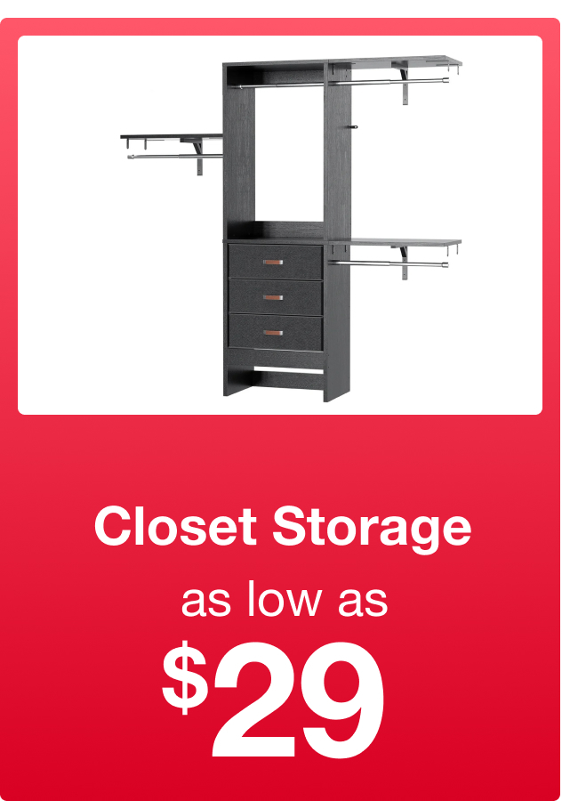 Closet Storage as lowas $29