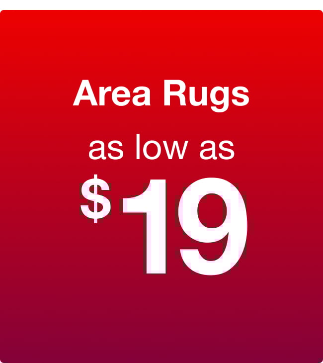 Area Rugs as low as $19