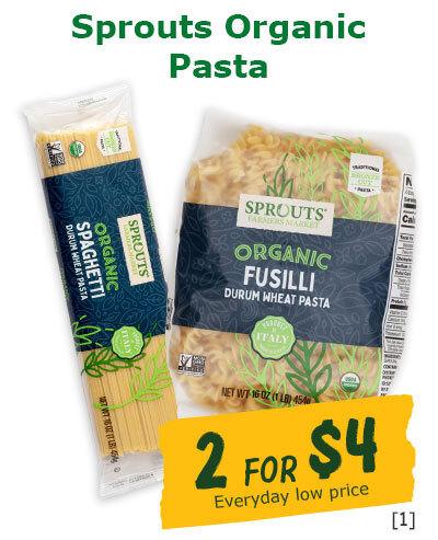 Sprouts Organic Pasta - 2 for $4 Everyday low price