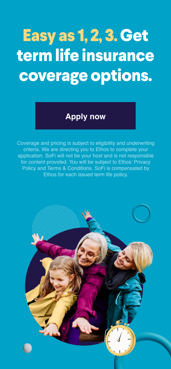 Easy as 1, 2, 3. Get term life insurance coverage options. Apply now