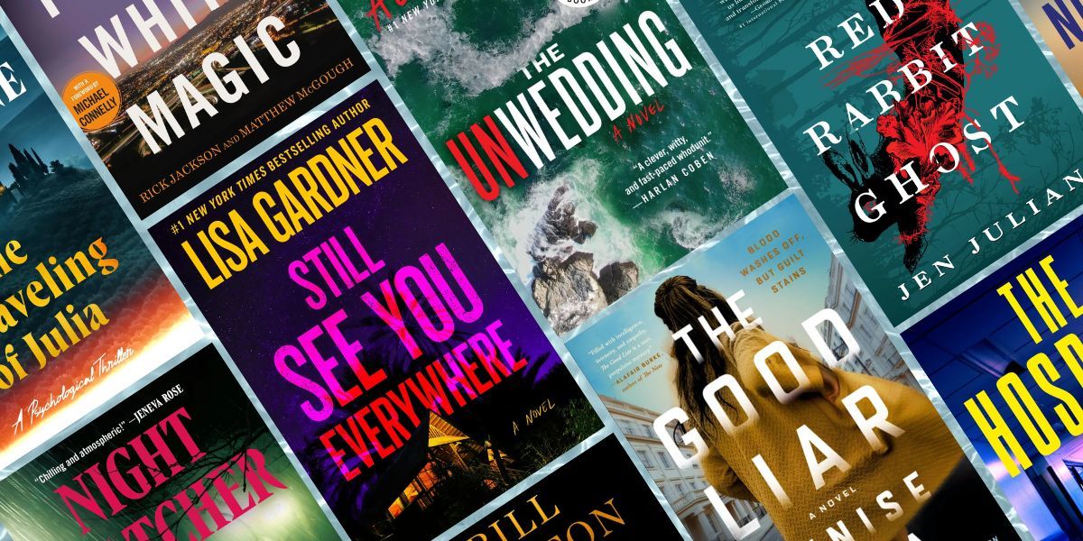 Summer mysteries and thrillers book covers.