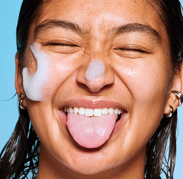 Models applying Holy Hydration! Clean Freak Daily Cleanser