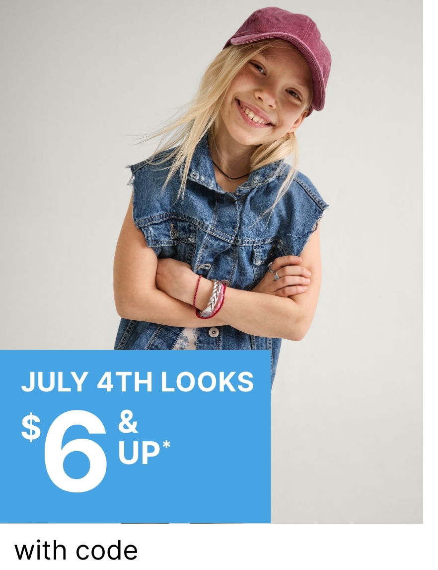 $6 & up 4th of July Styles with code EXTRA20