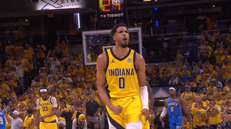 Tyrese Haliburton reacts