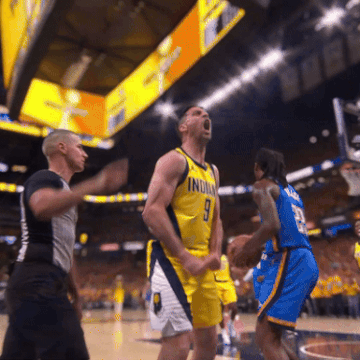 T.J. McConnell reacts