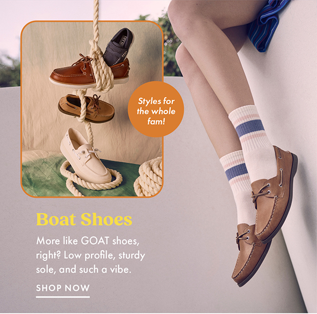 Boat Shoes | More like GOAT shoes, right? Low profile, sturdy sole, and such a vibe.| SHOP NOW