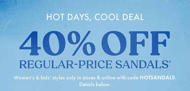 Hot days, cool deal 40% off
