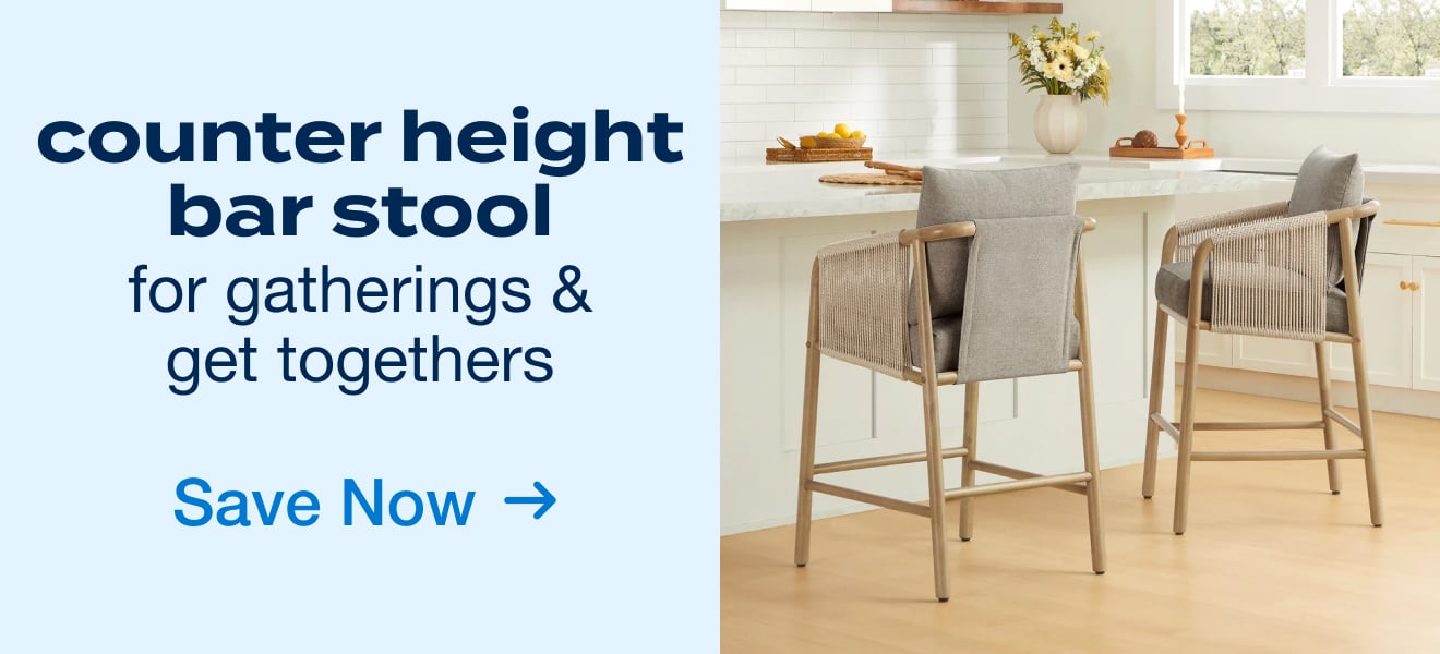 Counter Height Bar Stool with Braid Wood Arm Set of 2