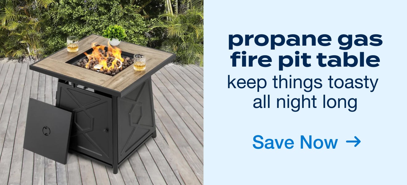 Propane Gas Fire Pit Table with Cover