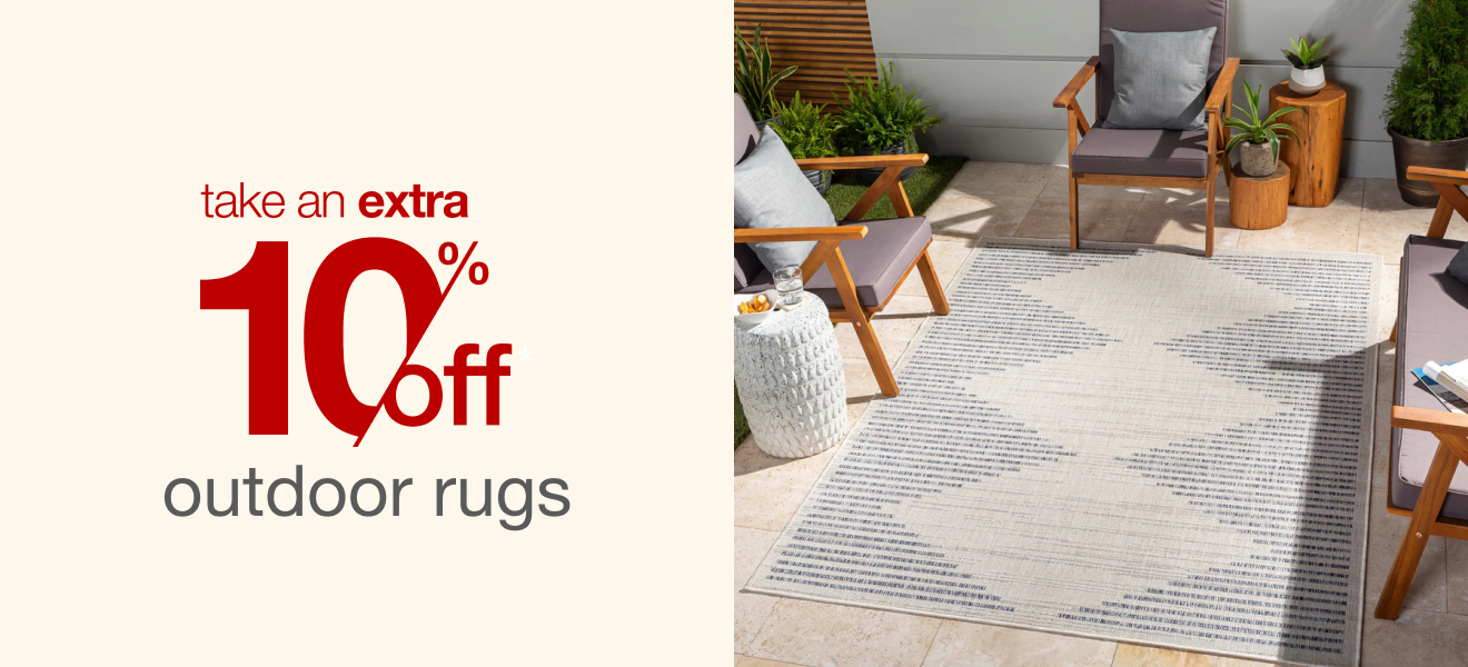 Extra 10% off Outdoor Rugs