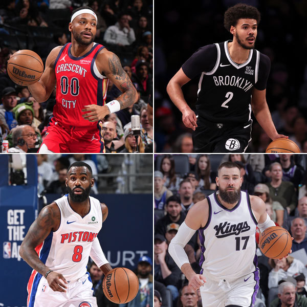 Bruce Brown, Cam Johnson, Tim Hardaway Jr., Jonas Valančiūnas