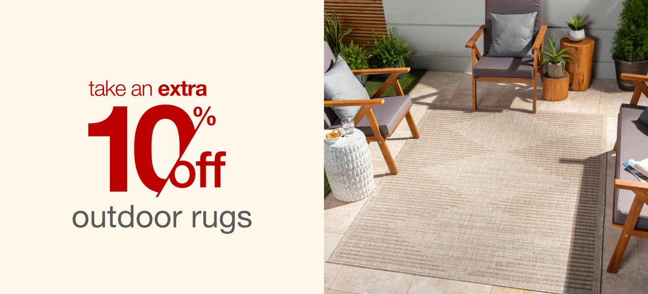 Extra 10% off Outdoor Rugs