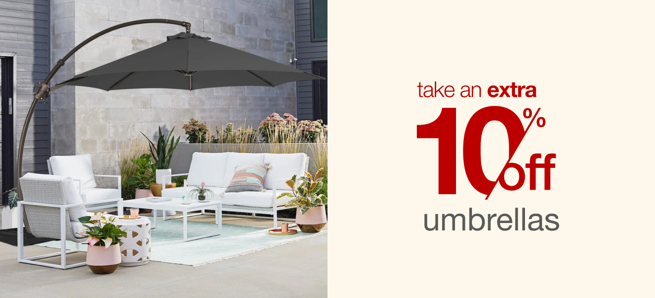 Extra 10% off Patio Umbreallas