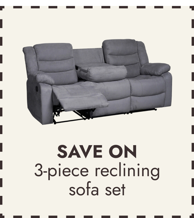 3-Piece Manual Reclining Living Room Sofa Set
