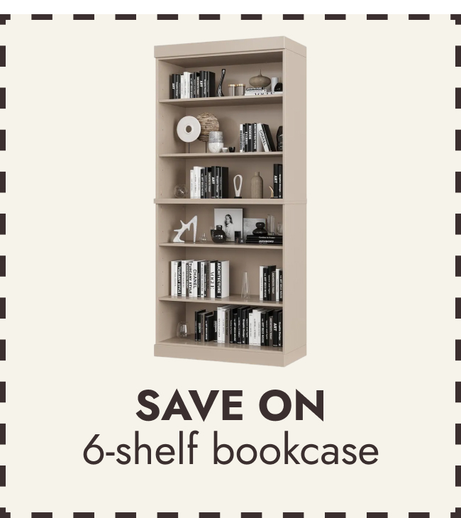 6-Shelf Bookcase with Optional Doors