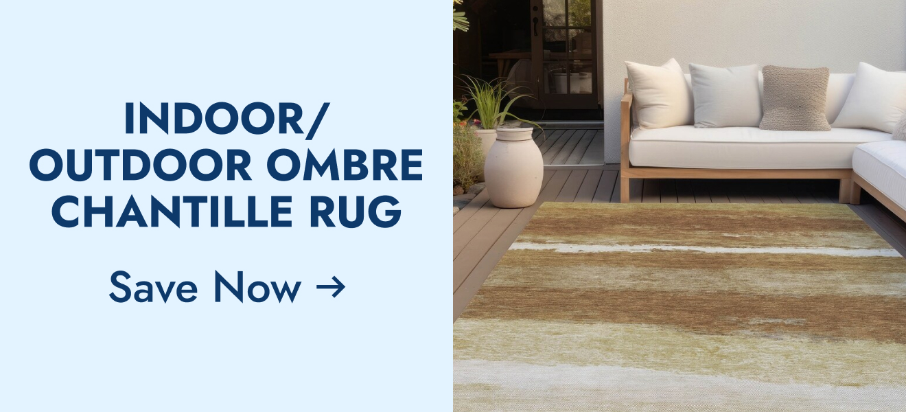 Machine Washable Indoor/Outdoor Watercolor Ombre Chantille Rug
