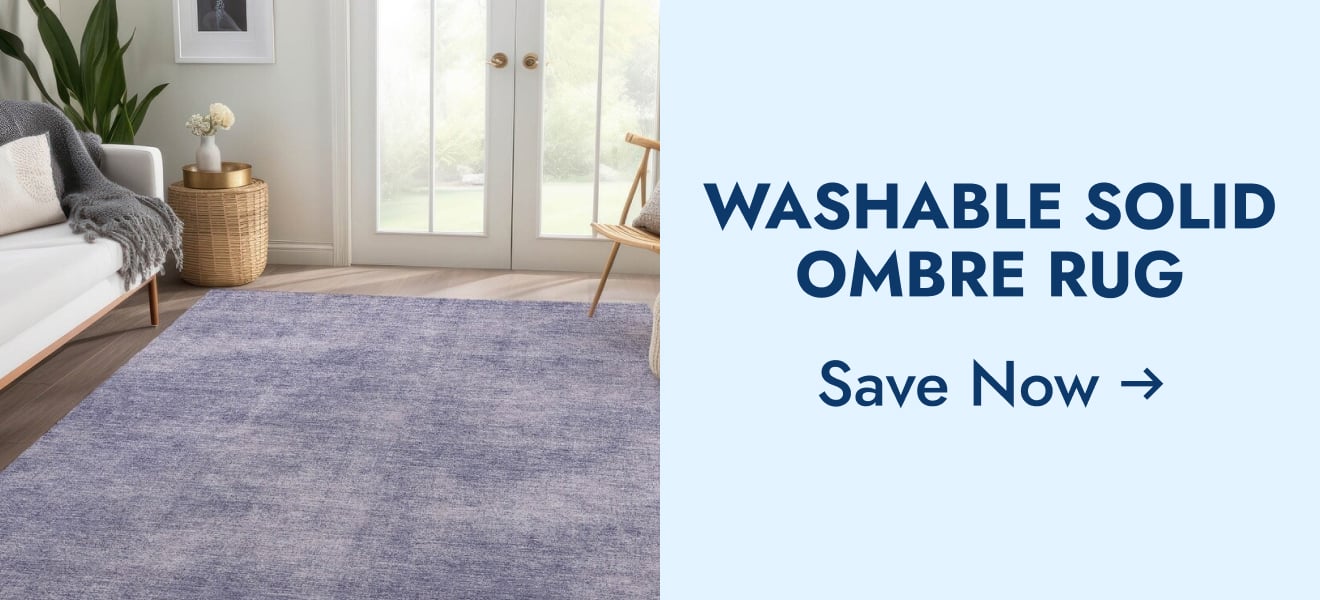 Washable Solid Ombre Rug
