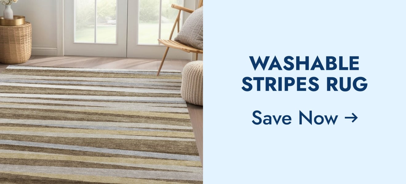 Washable Modern Stripes Rug