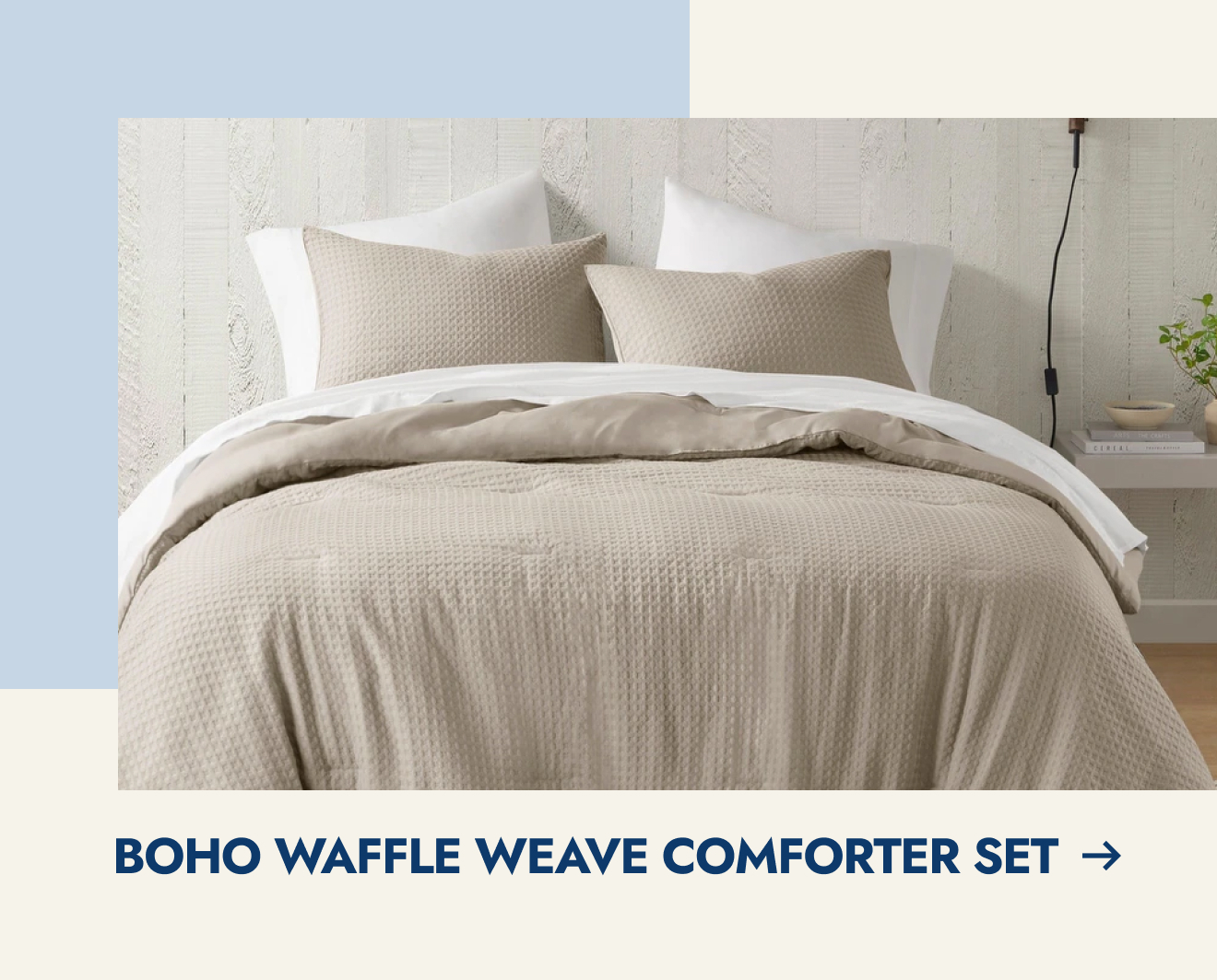 Chelsea Square Hanna Modern Boho Waffle Weave Textured Comforter Set