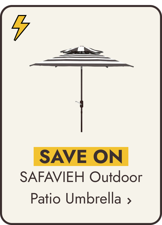 SAFAVIEH Iris 9ft Outdoor Patio Umbrella Double Top - UV Resistant, Auto Crank Tilt