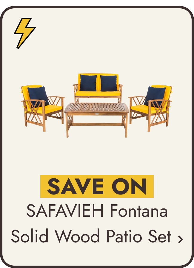 SAFAVIEH Fontana 4-piece Acacia Solid Wood Outdoor Conversation Patio Set